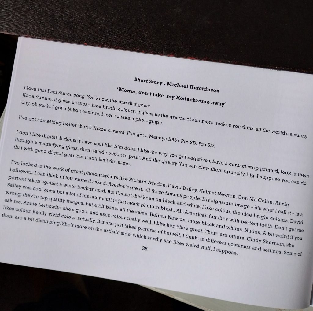 Beginning of a short story, Moma, Don't Take My Kodachrome Away), published in Southlight 33, Spring 2023