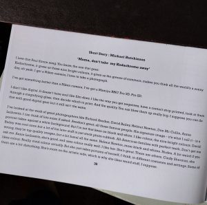 Beginning of a short story, Moma, Don't Take My Kodachrome Away), published in Southlight 33, Spring 2023