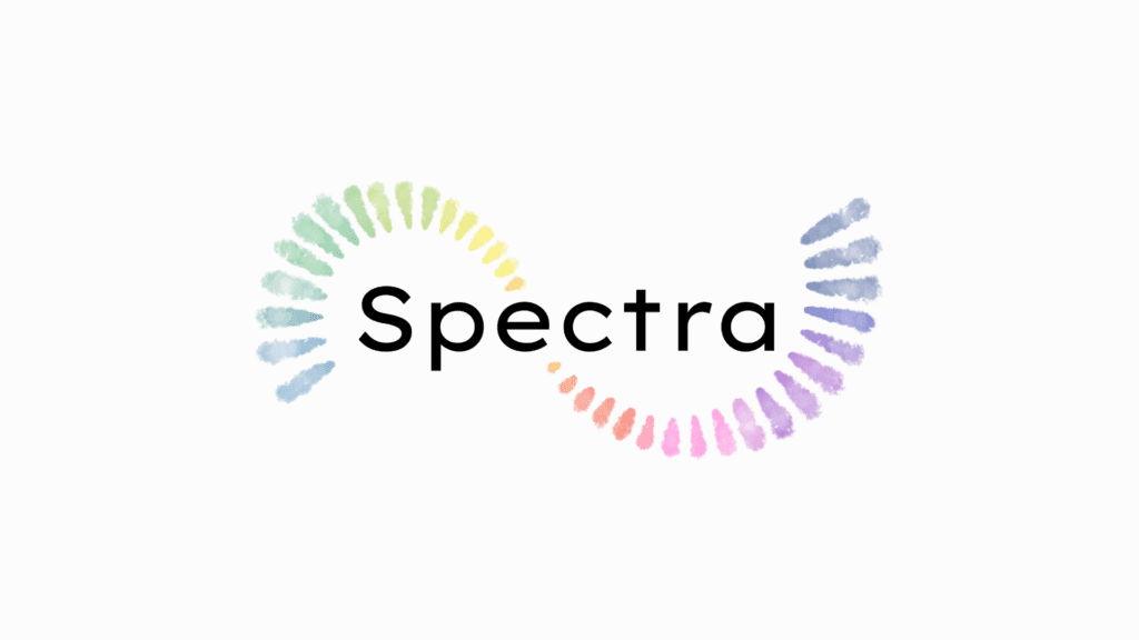 Spectra logo - the word "spectra" set in a rainbow S-curve