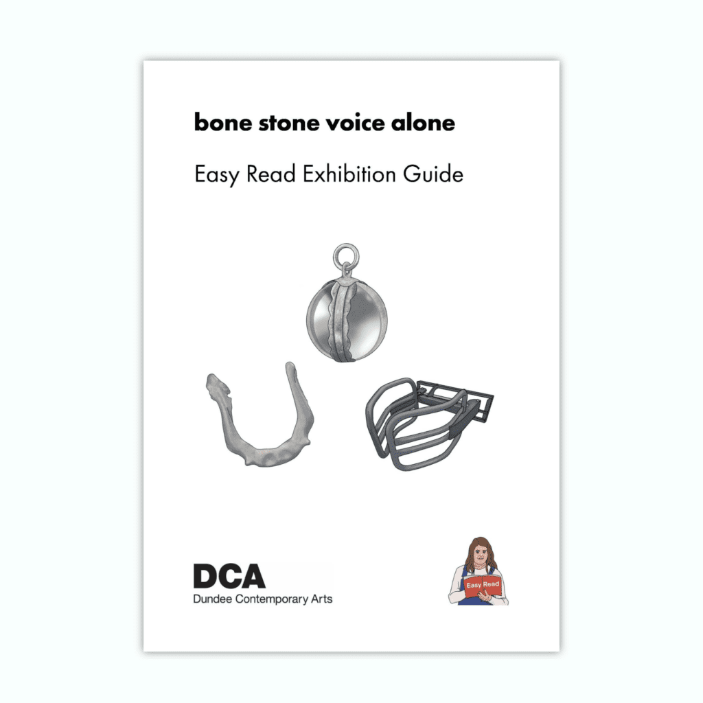 Easy Read document titled "bone stone voice alone"