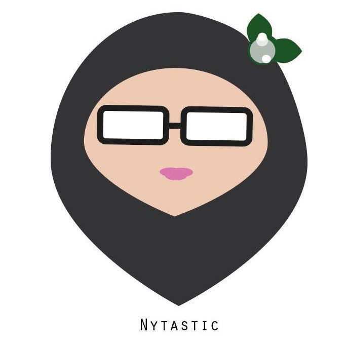 Logo for Nyastic Representing myself. A Hijabi with Glasses.